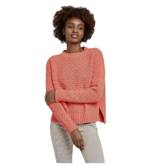 a new day Sweaters - A New Day Coral Knit Crewneck Sweater – Size Large